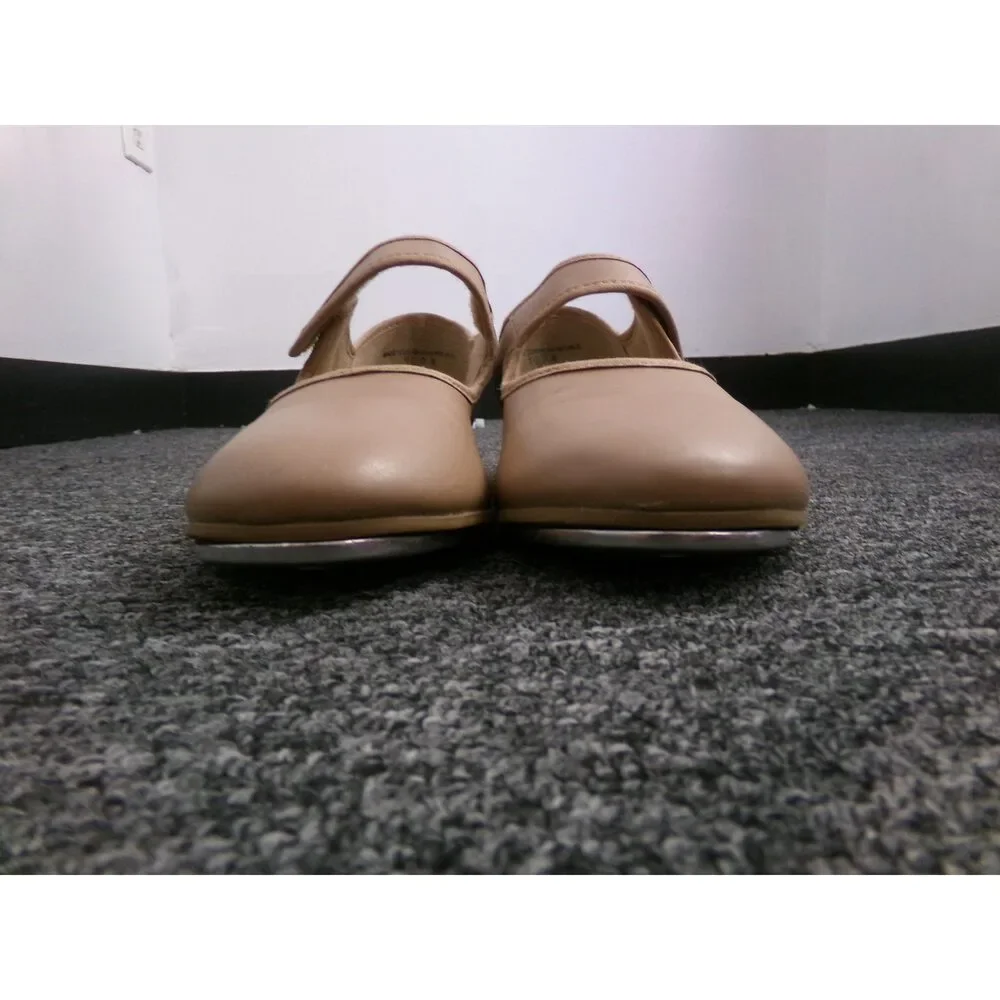 Pre-Owned Dance Tap Shoes Adult 5.5W Tan So Danca TA38 Mary Jane Leather Loop S